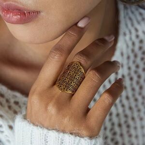 18K Gold Plated Adjustable Ring